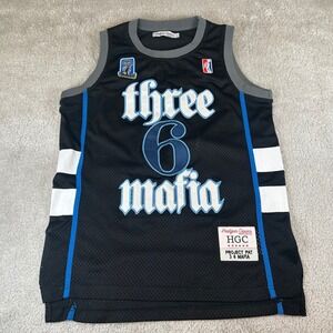 Headgear Classics Project Pat Three 6 Mafia Basketball Jersey Black Men's Small